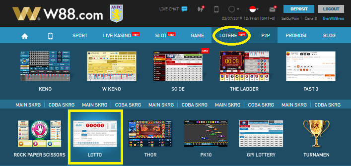 Permainan-Lotto-Pada-Halaman-Utama-Website-W88